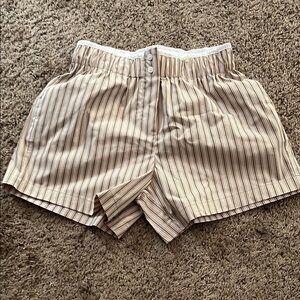 NWT Active USA Tan and White High Waist Shorts